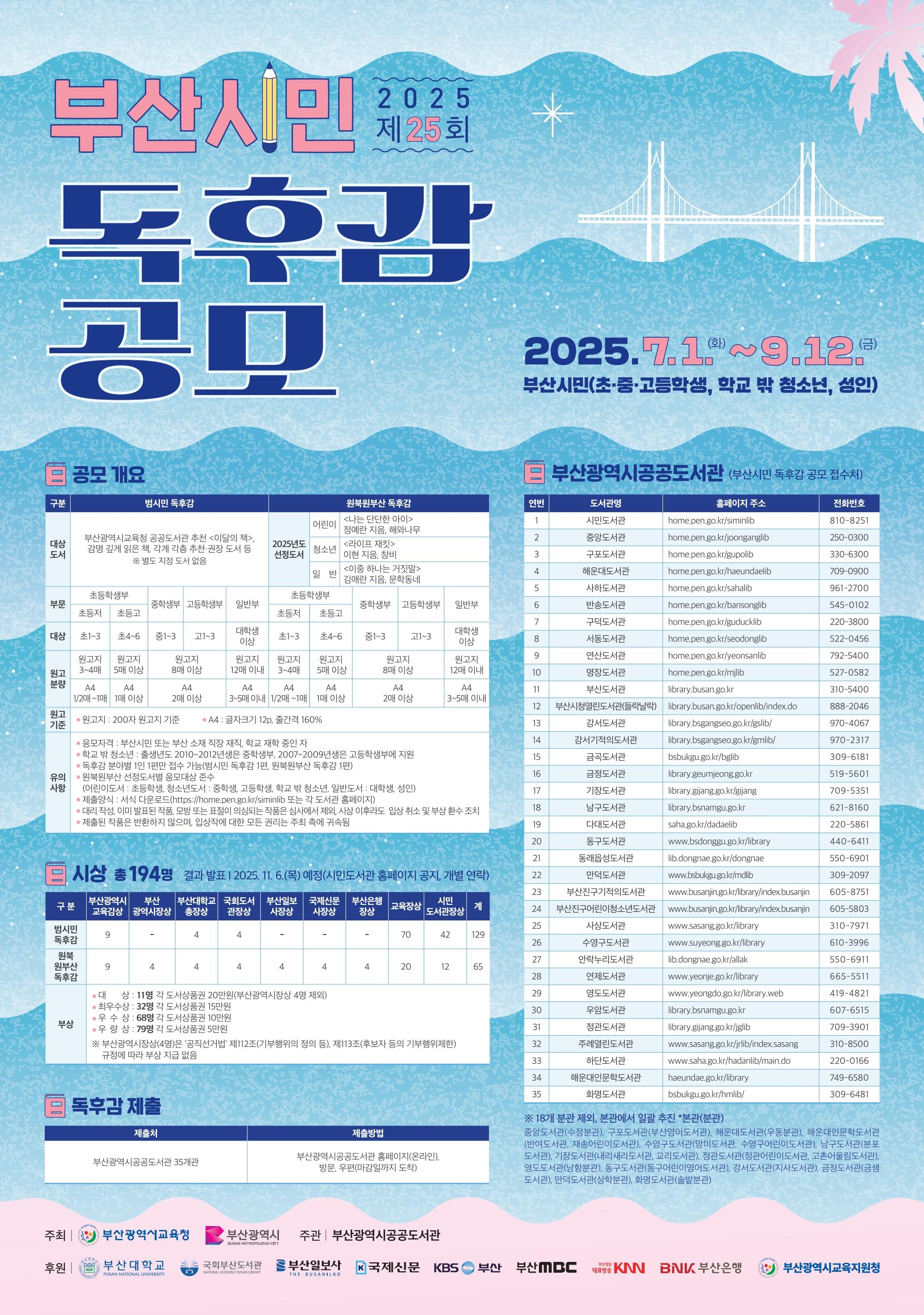 2025년 시민 독후감공모